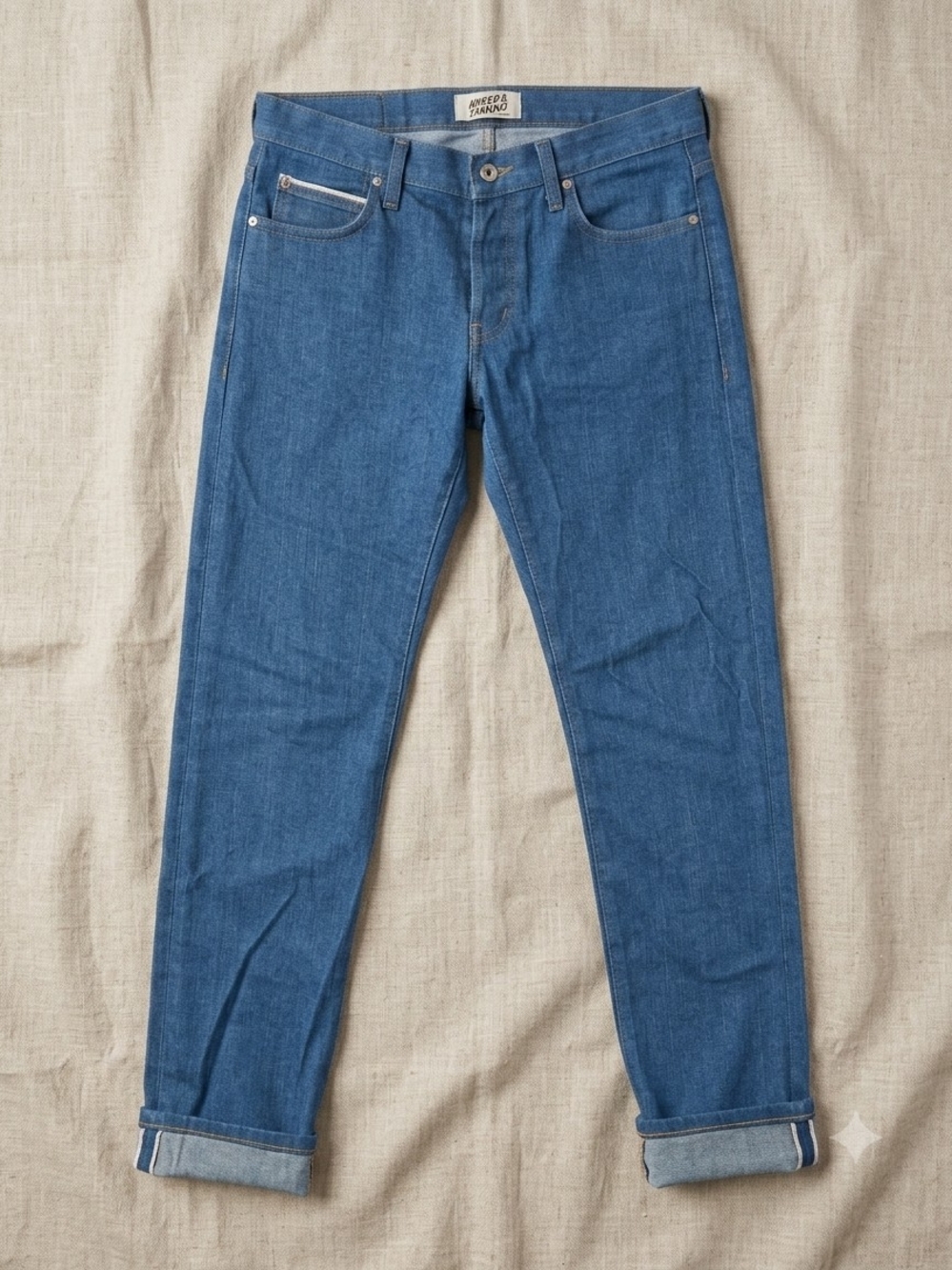 Naked & Famous Denim Slim Straight Jeans — Island Blue Stetch Selvedge